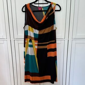Sunny Leigh Colorful Geometric Midi Dress